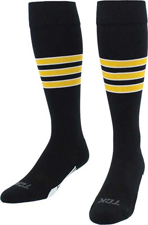 TCK Dugout Knee High Socks - Black White Gold - HIT a Double