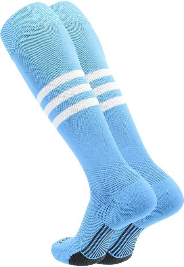 TCK Dugout Knee High Socks - Columbia Blue White - HIT a Double