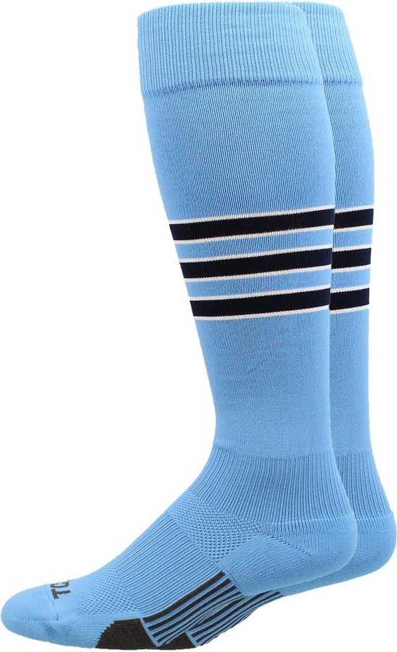 TCK Dugout Knee High Socks - Columbia Blue White Navy - HIT a Double