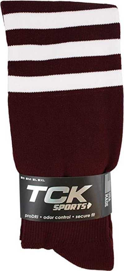 TCK Dugout Knee High Socks - Maroon White - HIT a Double