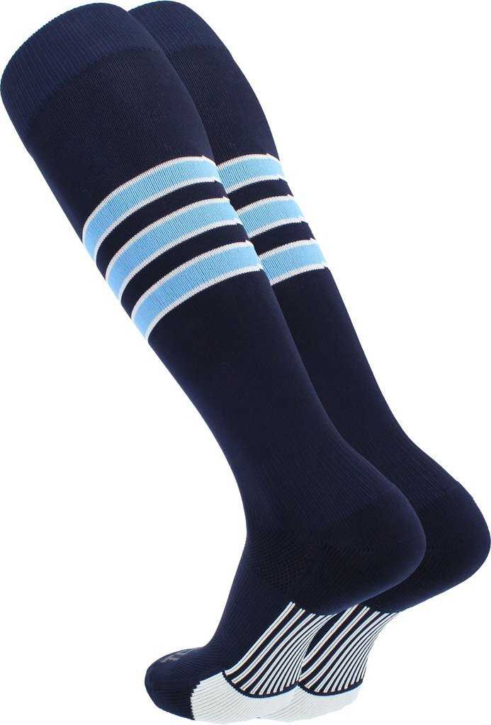 TCK Dugout Knee High Socks - Navy White Columbia Blue - HIT a Double