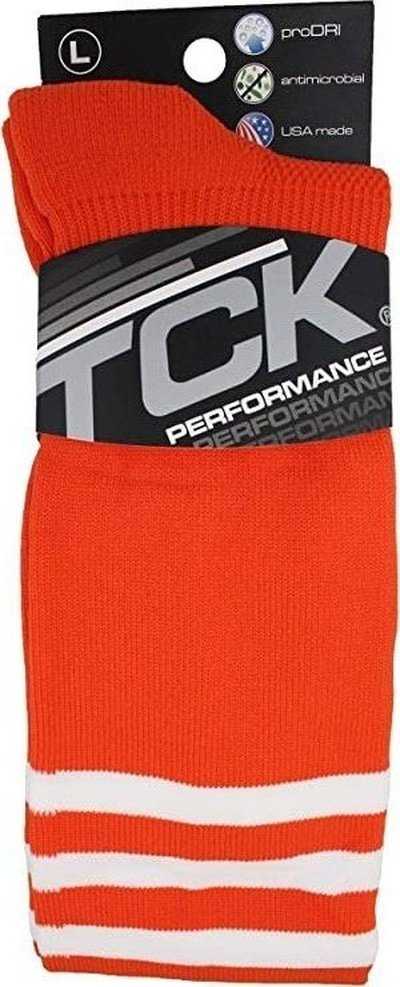 TCK Dugout Knee High Socks - Orange White - HIT a Double