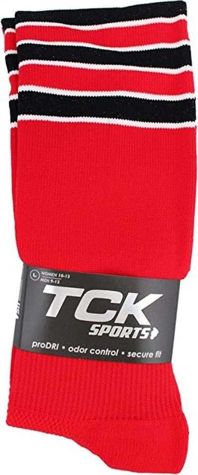 TCK Dugout Knee High Socks -Scarlet White Black - HIT a Double