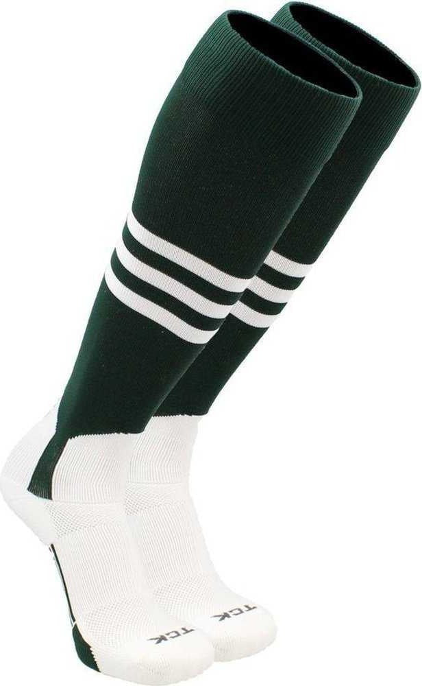 TCK Dugout Knee High Stirrup Socks - Dark Green White - HIT a Double