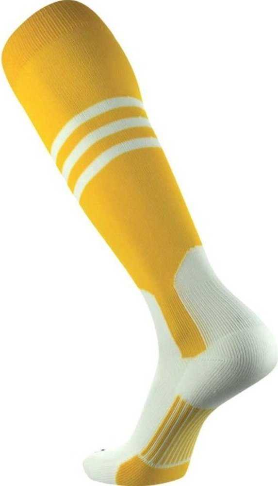 TCK Dugout Knee High Stirrup Socks - Gold White - HIT a Double