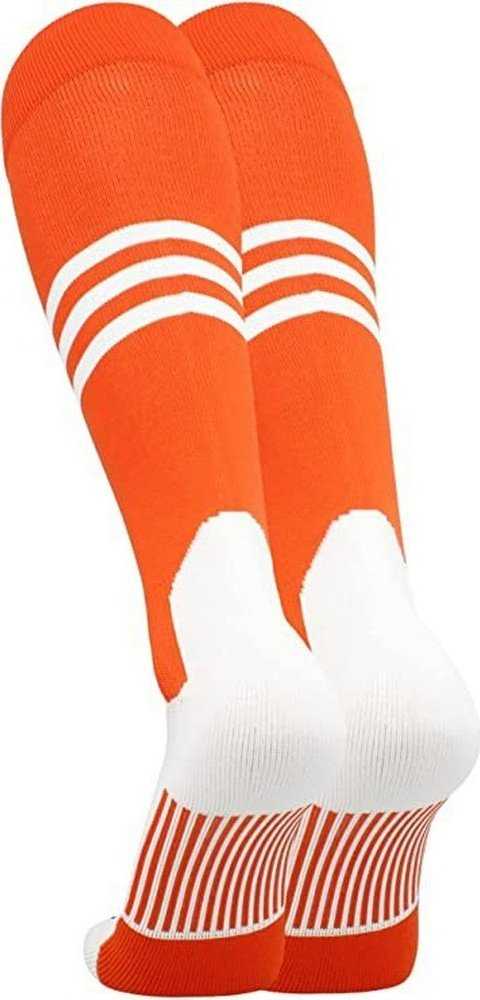 TCK Dugout Knee High Stirrup Socks - Orange White - HIT a Double