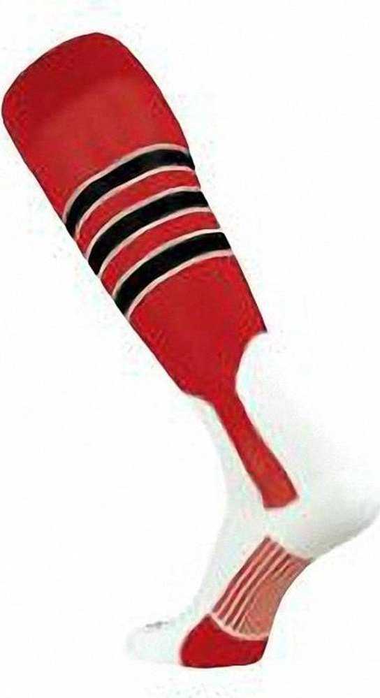 TCK Dugout Knee High Stirrup Socks -Scarlet White Black - HIT a Double