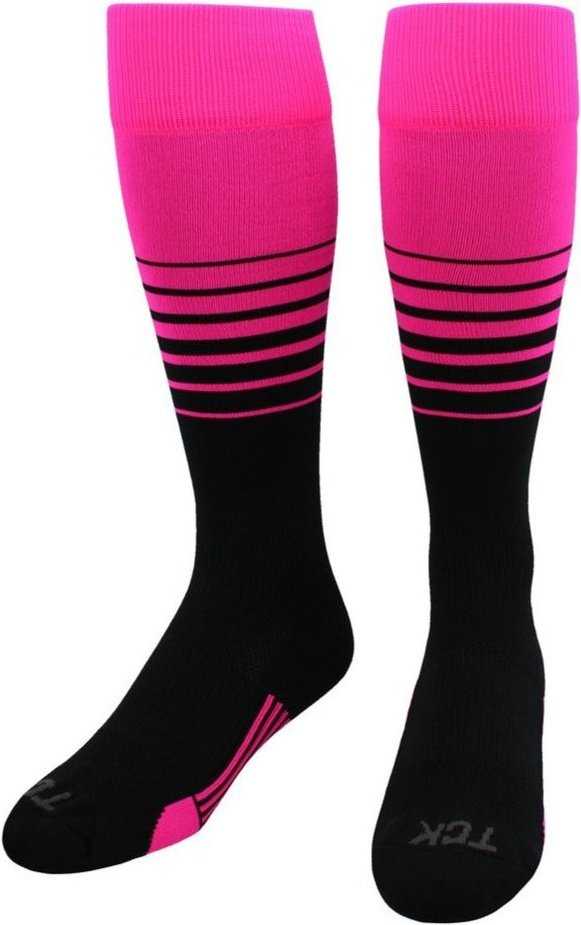 TCK Elite Breaker Knee High Socks - Hot Pink Black - HIT a Double