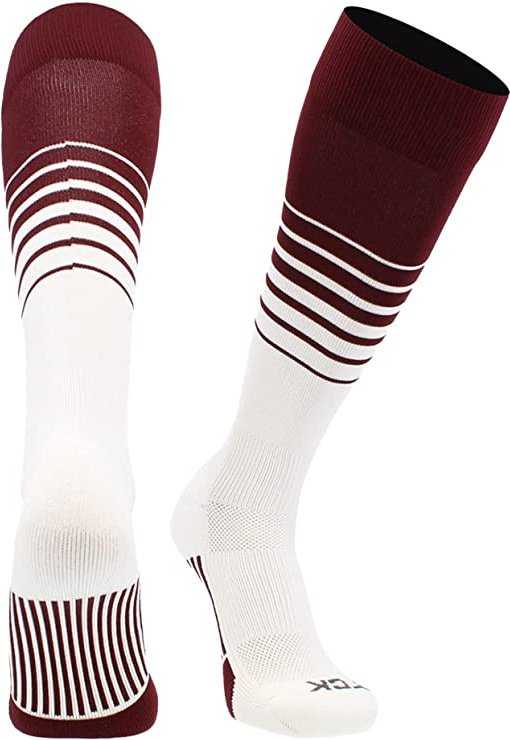 TCK Elite Breaker Knee High Socks - Maroon White - HIT a Double