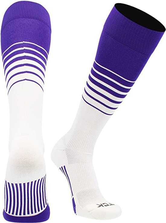TCK Elite Breaker Knee High Socks - Purple White - HIT a Double