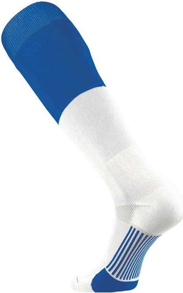 TCK Endzone Football 2-Color Socks - Royal White - HIT a Double