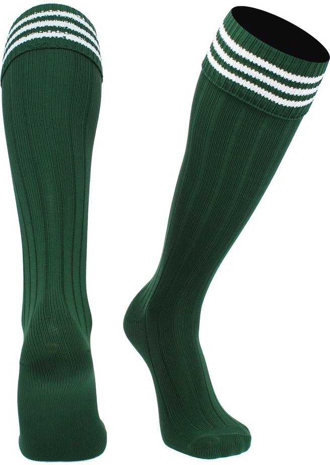 TCK Euro 3-Stripe Soccer Socks - Dark Green White - HIT a Double