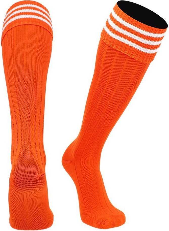 TCK Euro 3-Stripe Soccer Socks - Orange White - HIT a Double