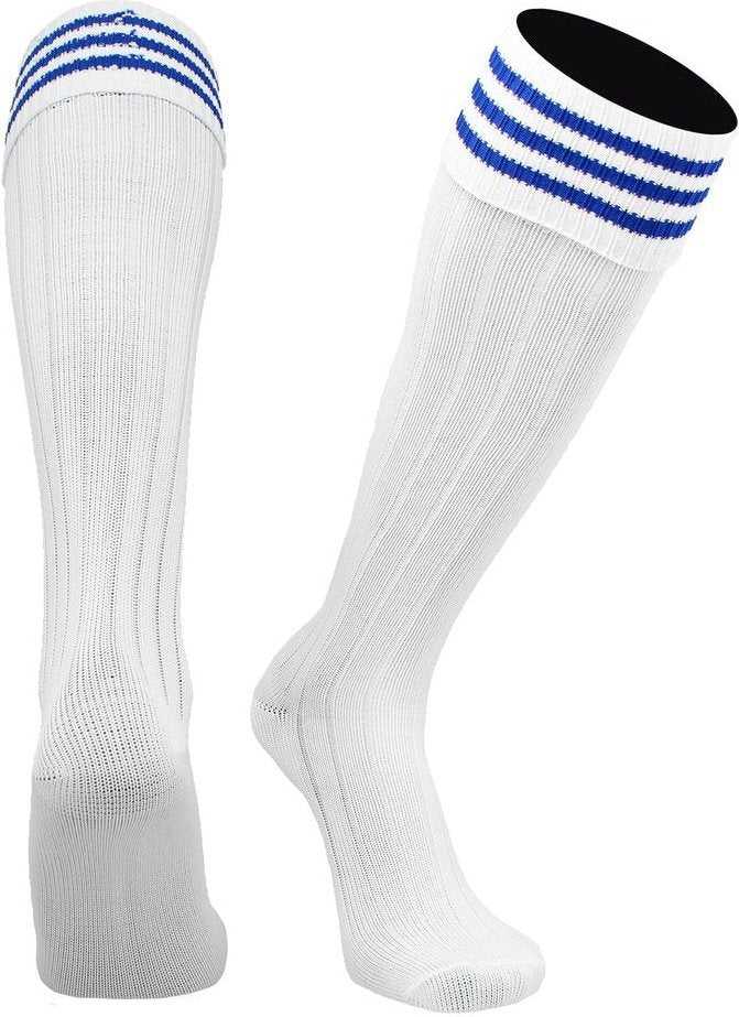 TCK Euro 3-Stripe Soccer Socks - White Royal - HIT a Double