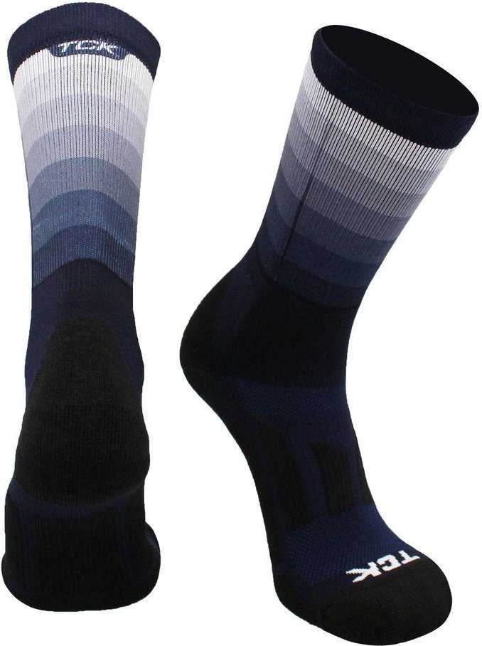 TCK Fade Sublimated Crew Socks - Navy White - HIT a Double