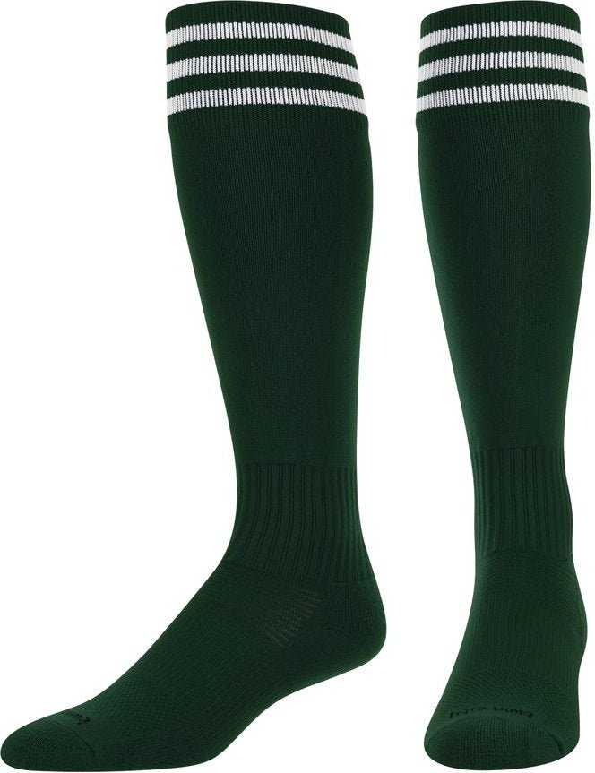 TCK Finale 3-Stripe Soccer Socks - Dark Green White - HIT a Double
