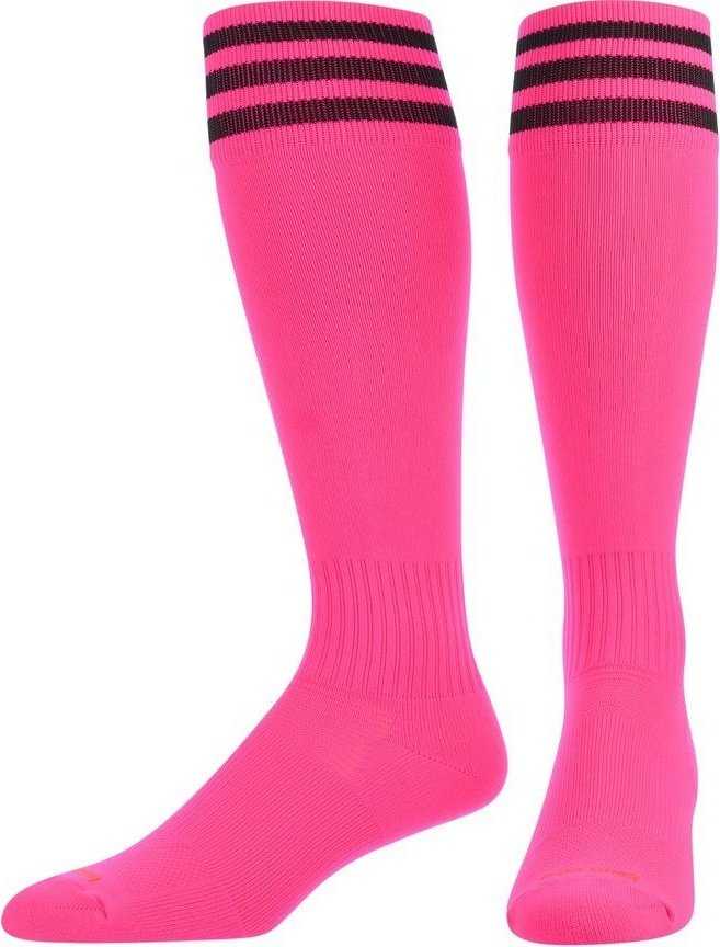 TCK Finale 3-Stripe Soccer Socks - Hot Pink Black - HIT a Double