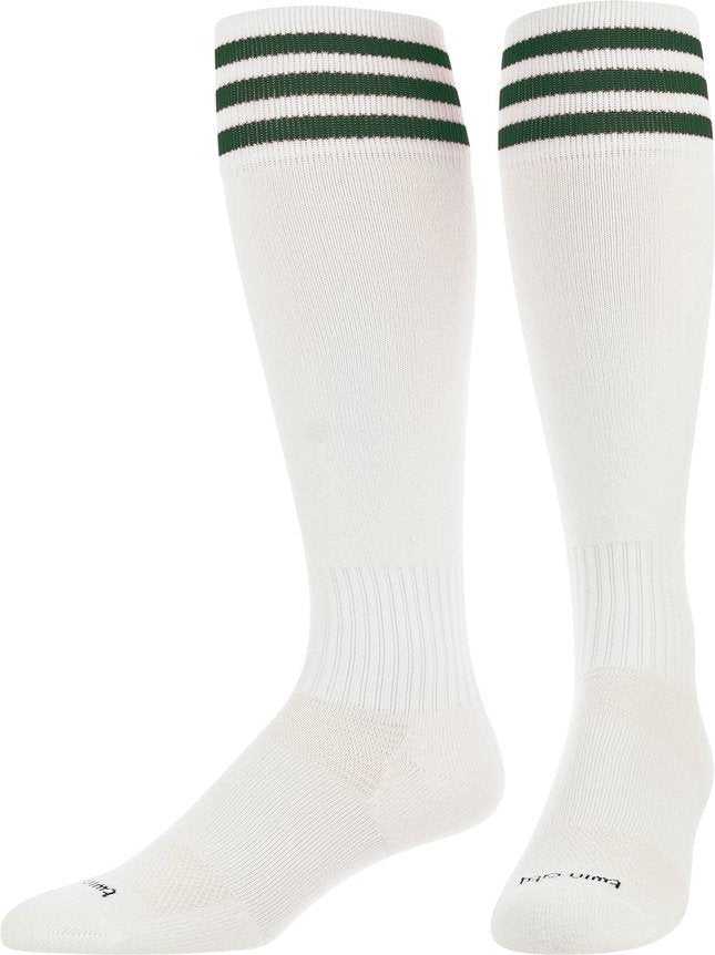 TCK Finale 3-Stripe Soccer Socks - White Dark Green - HIT a Double