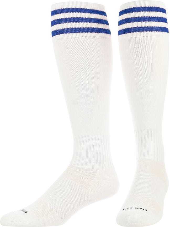 TCK Finale 3-Stripe Soccer Socks - White Royal - HIT a Double