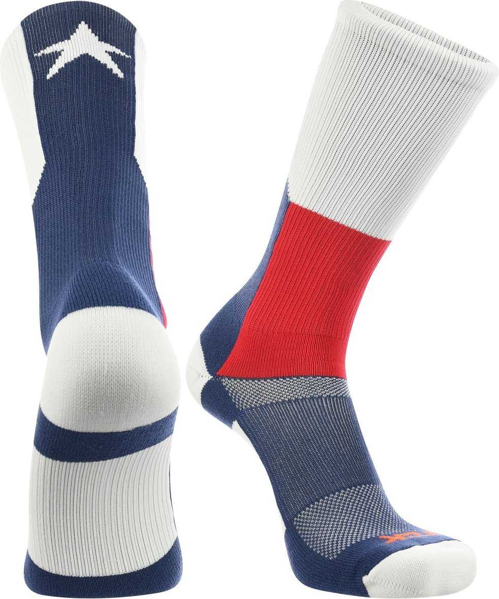 TCK Flag Texas Crew Socks - Red White Blue - HIT a Double