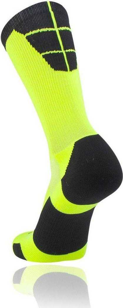 TCK Goalline 2.0 Crew Socks - Neon Yellow Black - HIT a Double