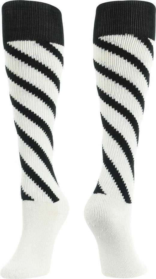 TCK Krazisox Candy Stripe Knee High Socks - Black White - HIT a Double