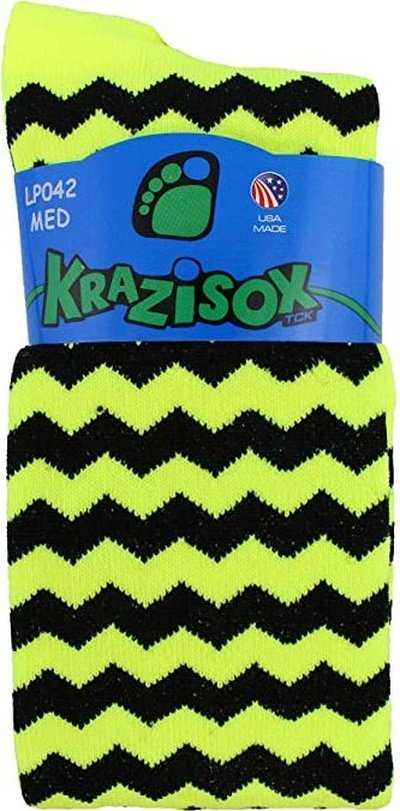 TCK Krazisox Chevron Knee High Socks - Neon Yellow Black - HIT a Double