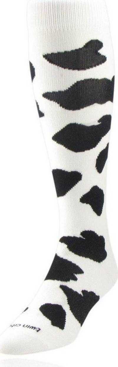 TCK Krazisox Cow Print Knee High Socks - White Black - HIT a Double