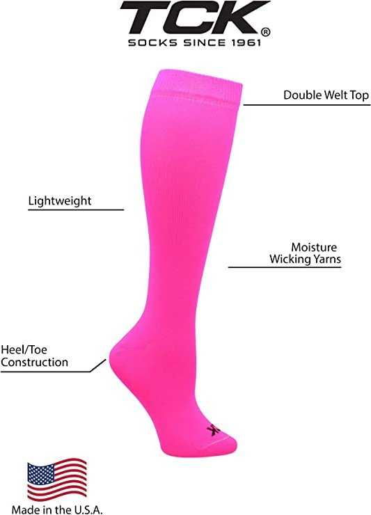 TCK Krazisox Neon Knee High Socks - Neon Pink - HIT a Double