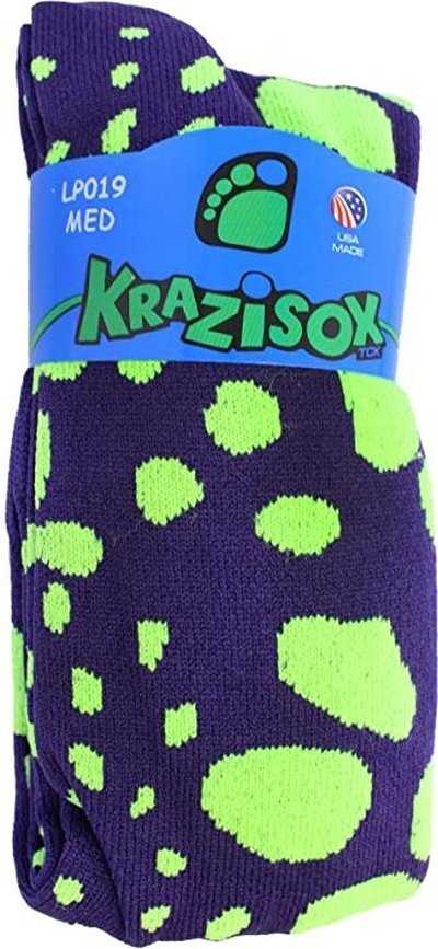 TCK Krazisox Leopard Knee High Socks - Purple Neon Green - HIT a Double