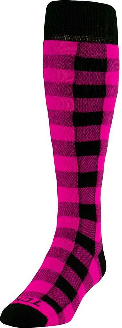TCK Krazisox Lumberjill Knee High Socks - Hot Pink Black - HIT a Double