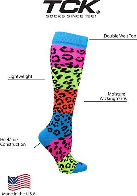 TCK Krazisox Rainbow Leopard Knee High Socks - Multi-Colored - HIT a Double