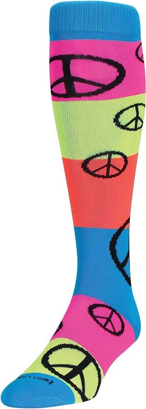 TCK Krazisox Rainbow Peace Knee High Socks - Multi-Colored - HIT a Double