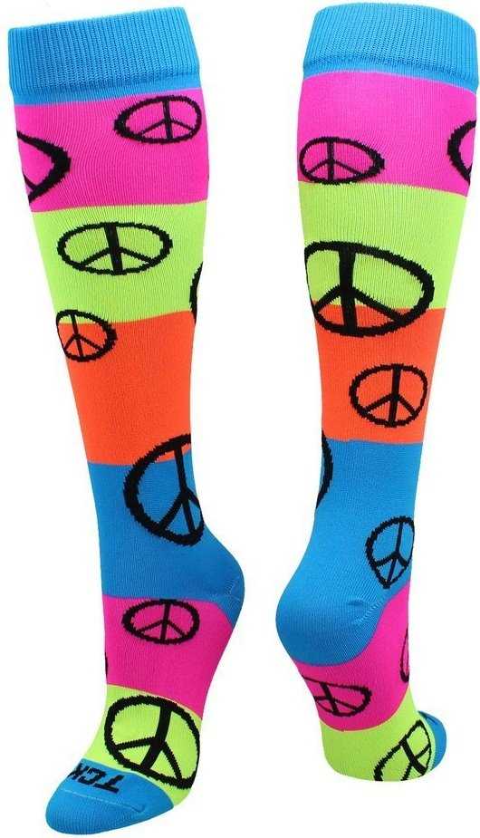 TCK Krazisox Rainbow Peace Knee High Socks - Multi-Colored - HIT a Double