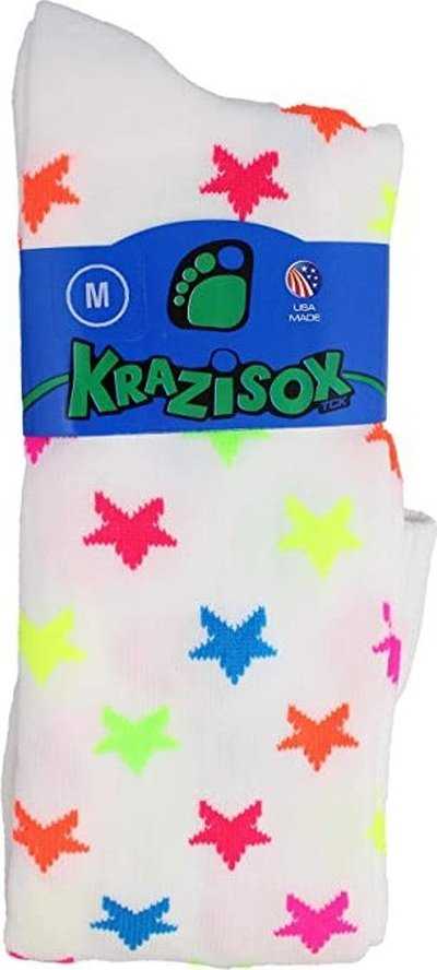 TCK Krazisox Stars Knee High Socks - White - HIT a Double
