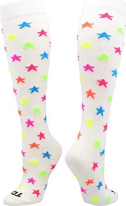 TCK Krazisox Stars Knee High Socks - White - HIT a Double