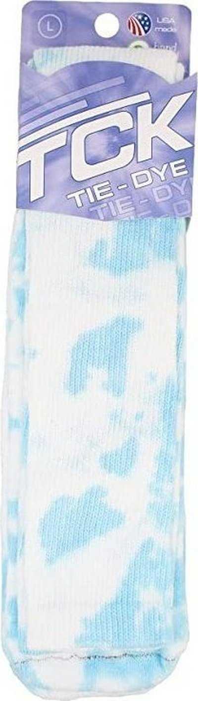TCK Krazisox Tie Dye Knee High Socks - Columbia Blue White - HIT a Double