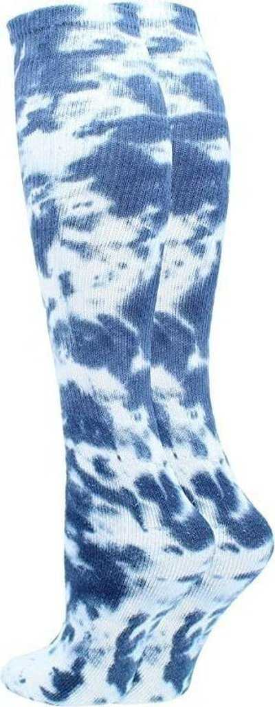 TCK Krazisox Tie Dye Knee High Socks - Navy White - HIT a Double