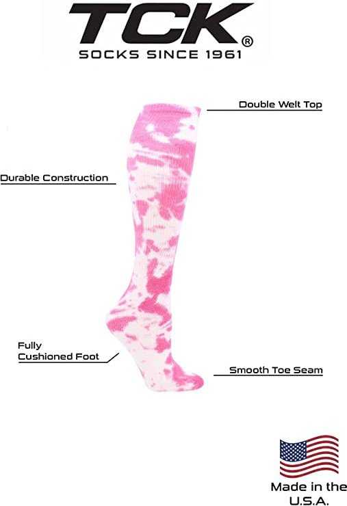 TCK Krazisox Tie Dye Knee High Socks - Pink White - HIT a Double