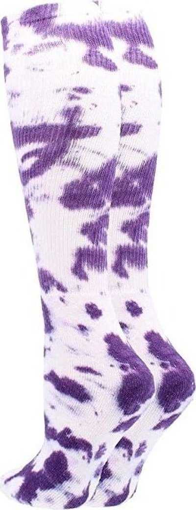 TCK Krazisox Tie Dye Knee High Socks - Purple White - HIT a Double
