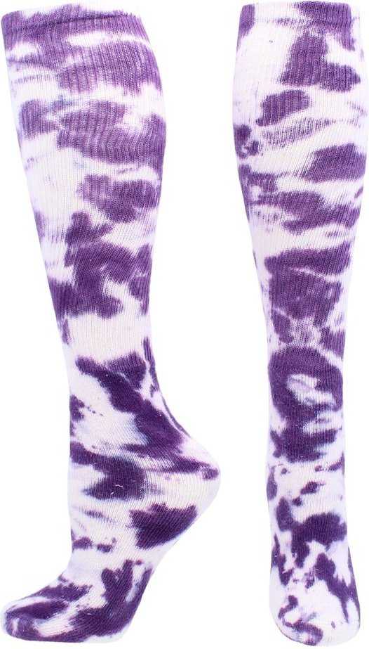 TCK Krazisox Tie Dye Knee High Socks - Purple White - HIT a Double