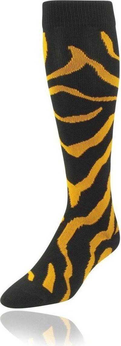 TCK Krazisox Zebra Knee High Socks - Black Gold - HIT a Double