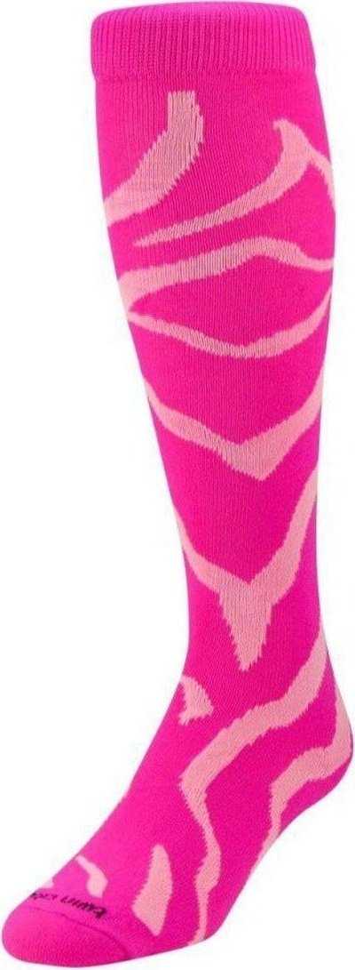 TCK Krazisox Zebra Knee High Socks - Hot Pink Pink - HIT a Double