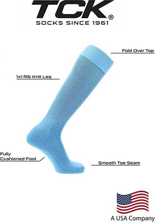 TCK Multisport Acrylic Knee High Tube Socks - Columbia Blue - HIT a Double