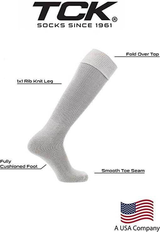 TCK Multisport Acrylic Knee High Tube Socks - Gray - HIT a Double