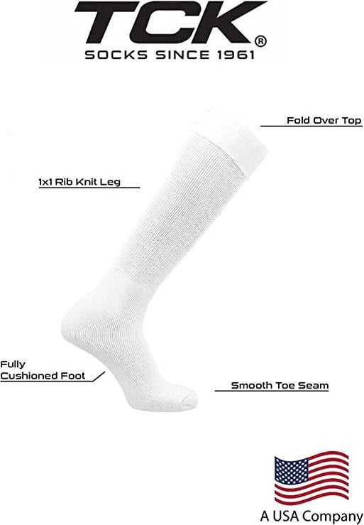 TCK Multisport Acrylic Knee High Tube Socks - White - HIT a Double