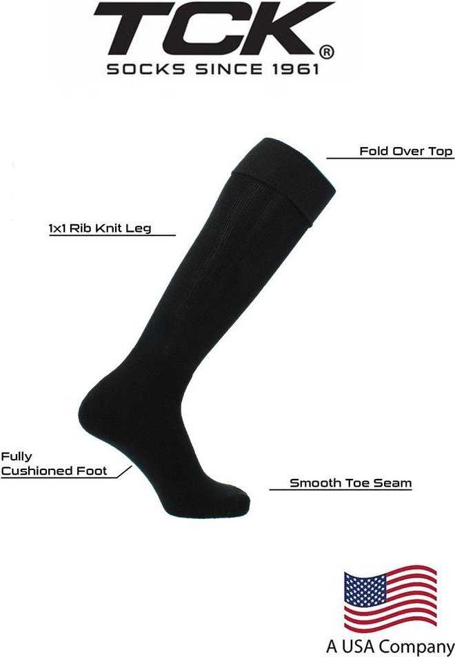 TCK OS Series Solid Soccer / Rugby Tube Socks - Black - HIT a Double
