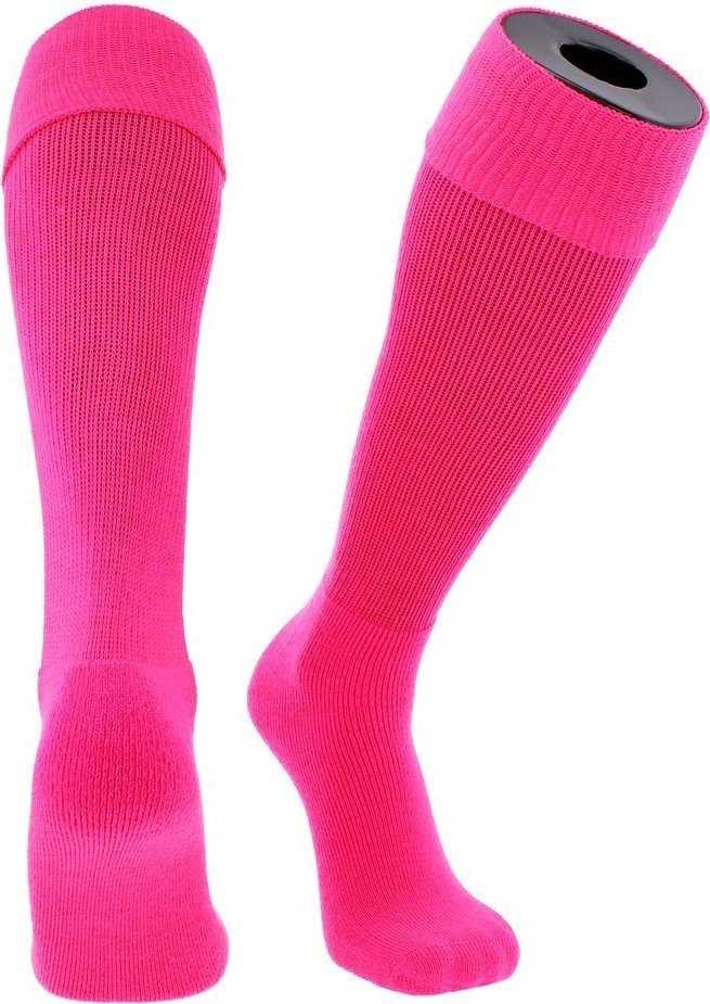 TCK OS Series Solid Soccer / Rugby Tube Socks - Hot Pink - HIT a Double