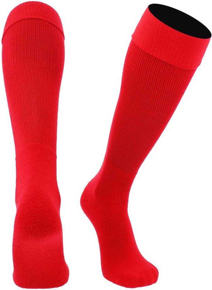 TCK OS Series Solid Soccer / Rugby Tube Socks - Scarlet - HIT a Double