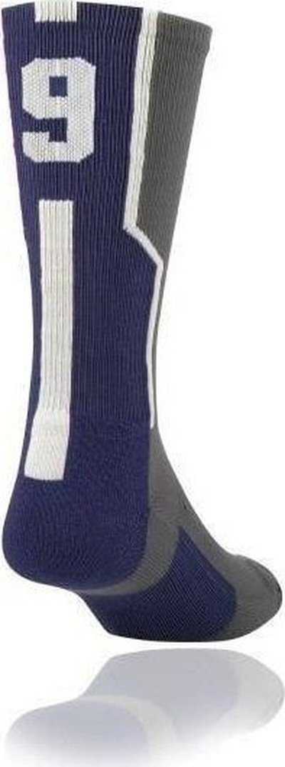 TCK Player ID Number Single Crew Sock (NOT a Pair) - Gray Ny Wh - HIT a Double